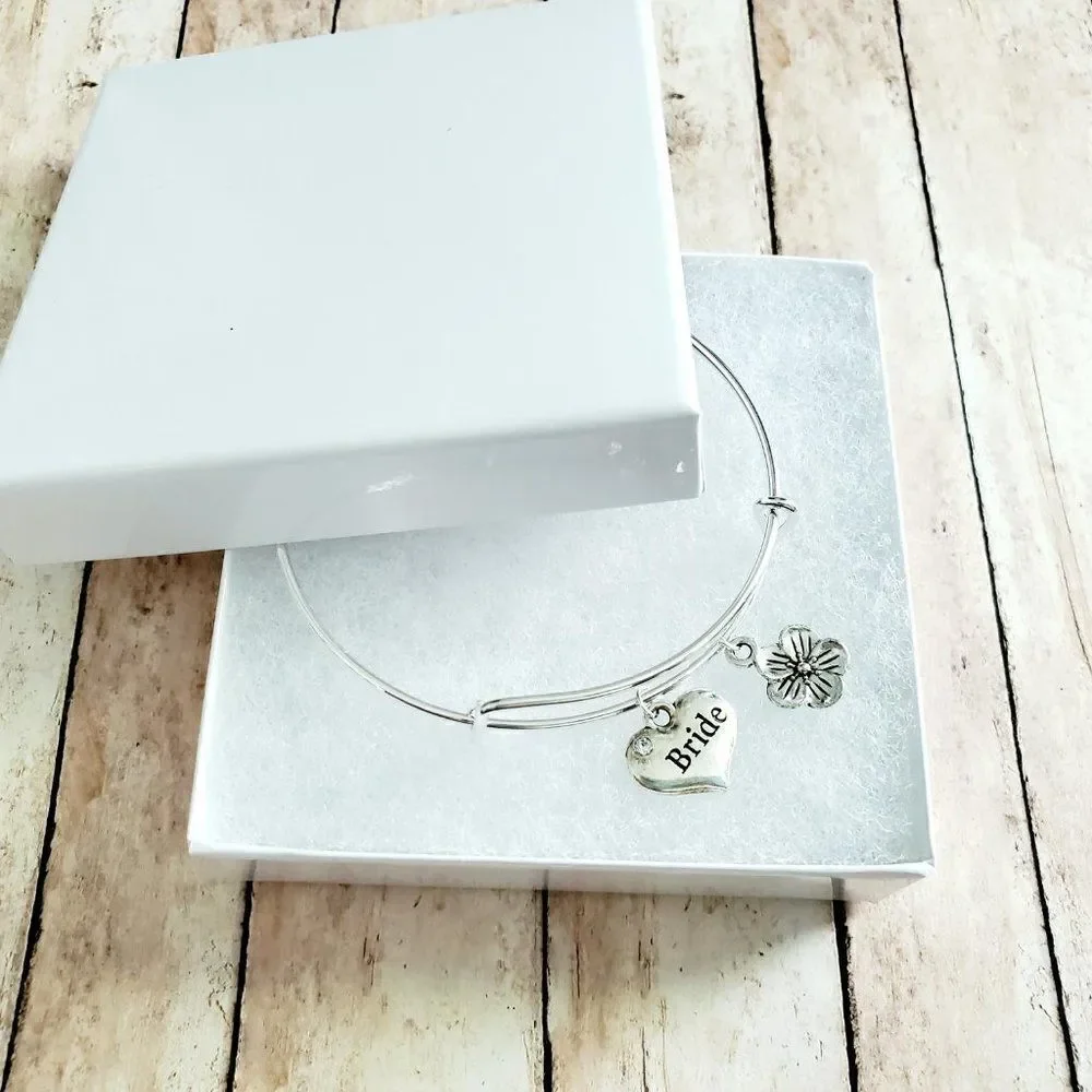 Bride Charm Bracelet, Wedding Party Jewelry